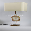 Canosa natural agate decor table lamp with metal pedestal